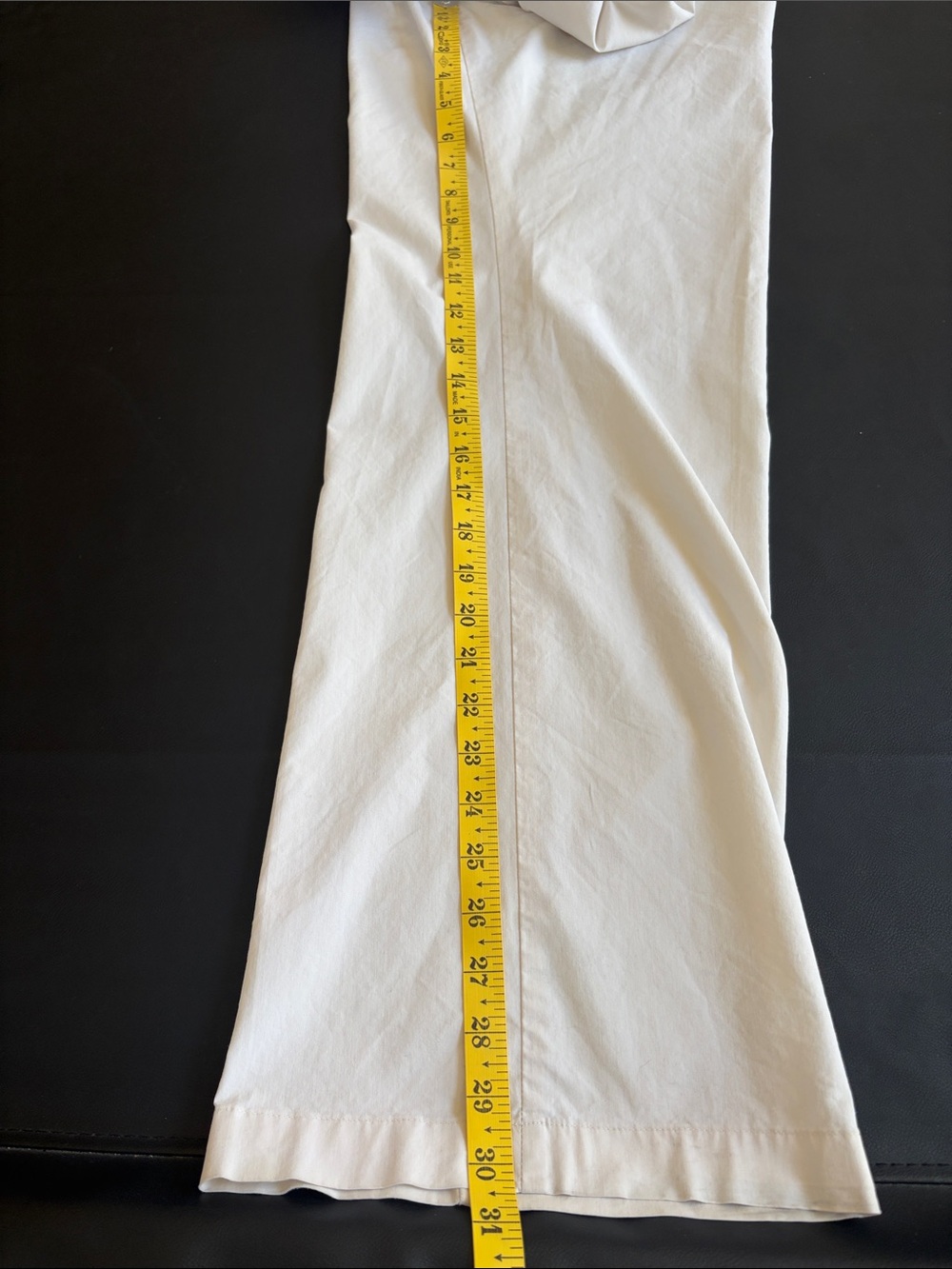 Banana Republic Factory White Wide Leg Crop Pants Women’s 12 Stretch Cotton - Picture 7 of 8